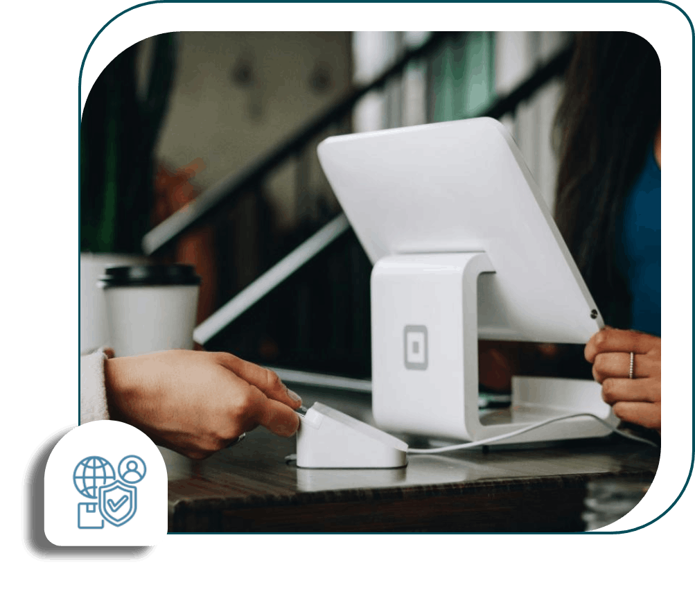 Payment terminal usage at café